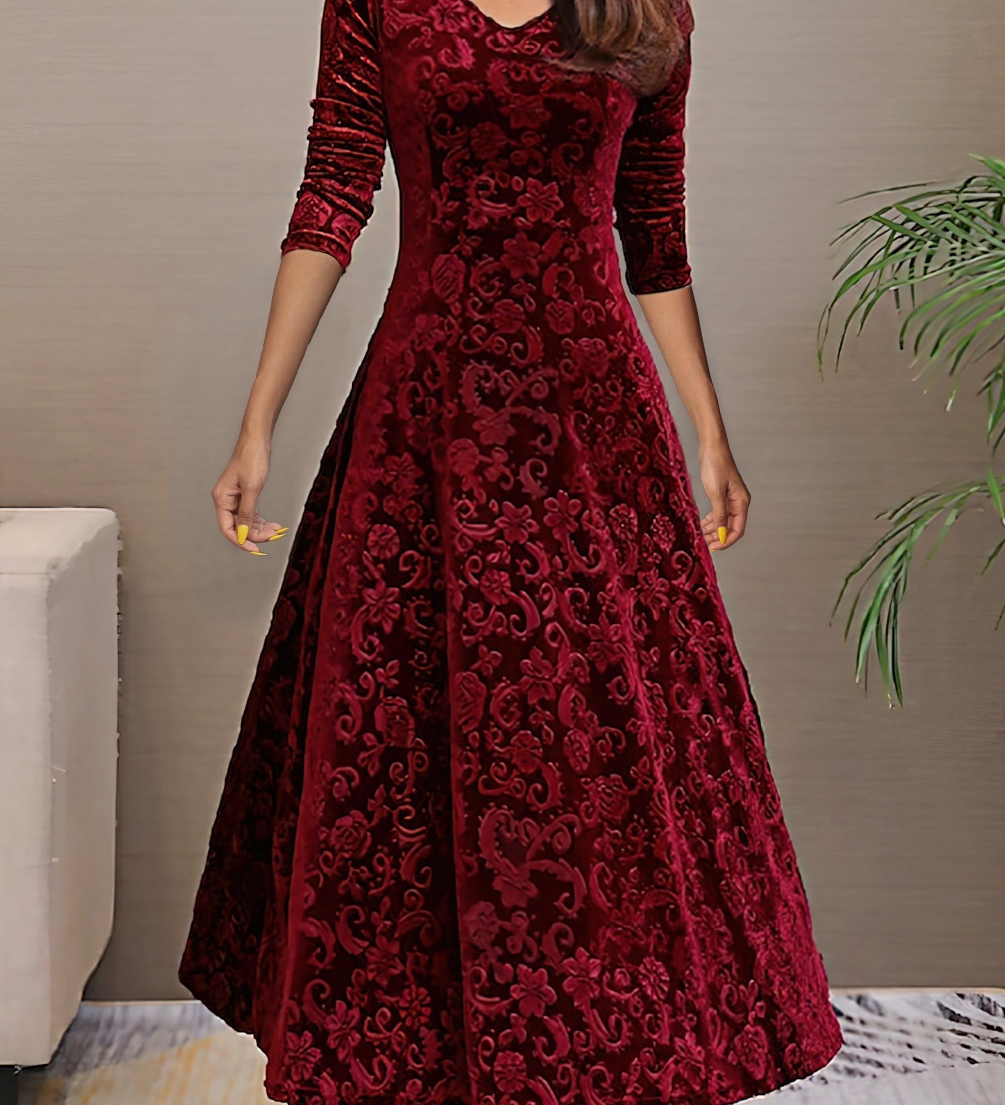 Sandrine | Velvet Elegance Dress for the Festive Season