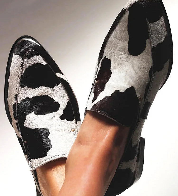 Becca - Cow Pattern Footwear
