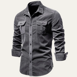 The Norwick Men’s Casual Button Down Corduroy Shirt