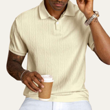 The Ridgebrook Men’s Textured Button Up Casual Polo Shirt