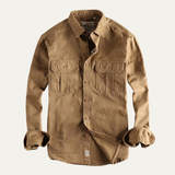 The Hillston Men’s Vintage Washed Utility Casual Shirt Jacket