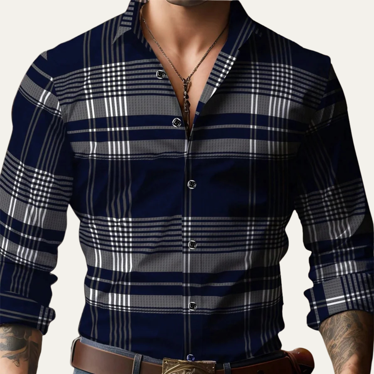 The Ashridge Men’s Classic Plaid Button-Down Casual Shirt