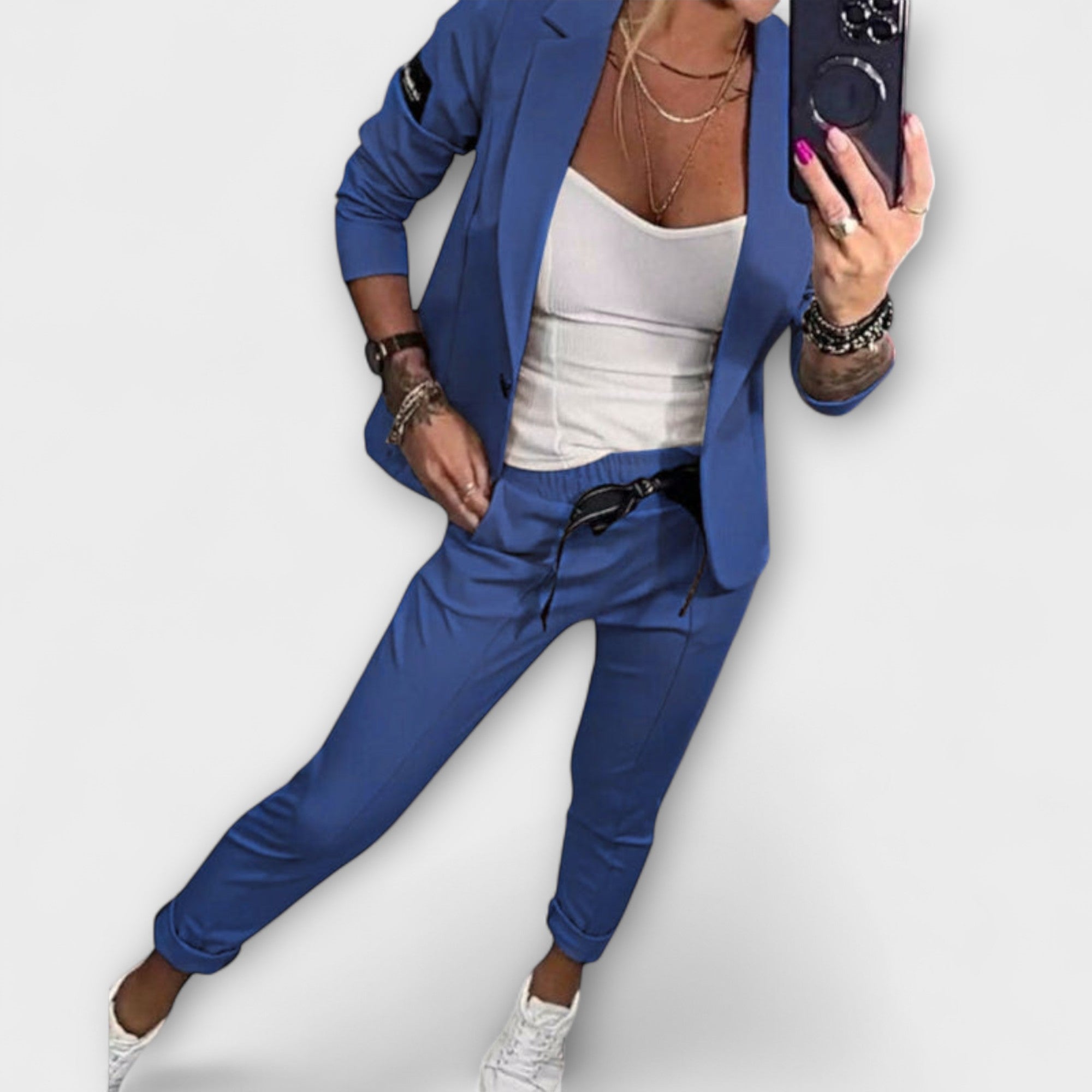 Vionne | Elegant Ensemble of Top, Jacket and Trousers