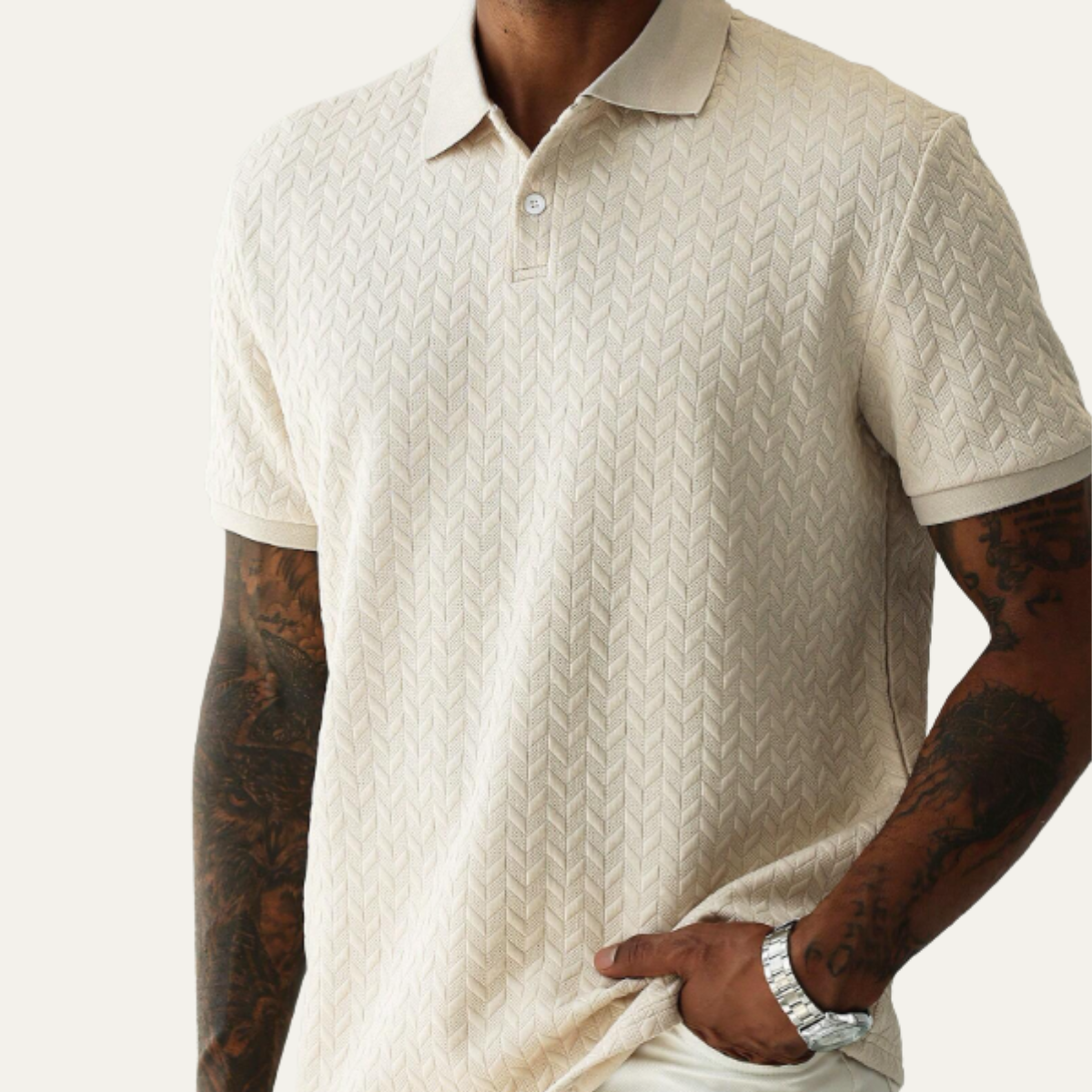 The Windlawn Men’s Casual Textured Summer Polo Shirt