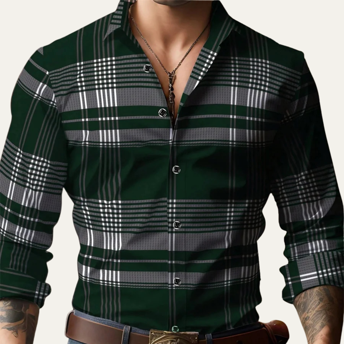 The Ashridge Men’s Classic Plaid Button-Down Casual Shirt
