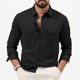 The Brookwater Men’s Retro Solid Button-Up Shirt