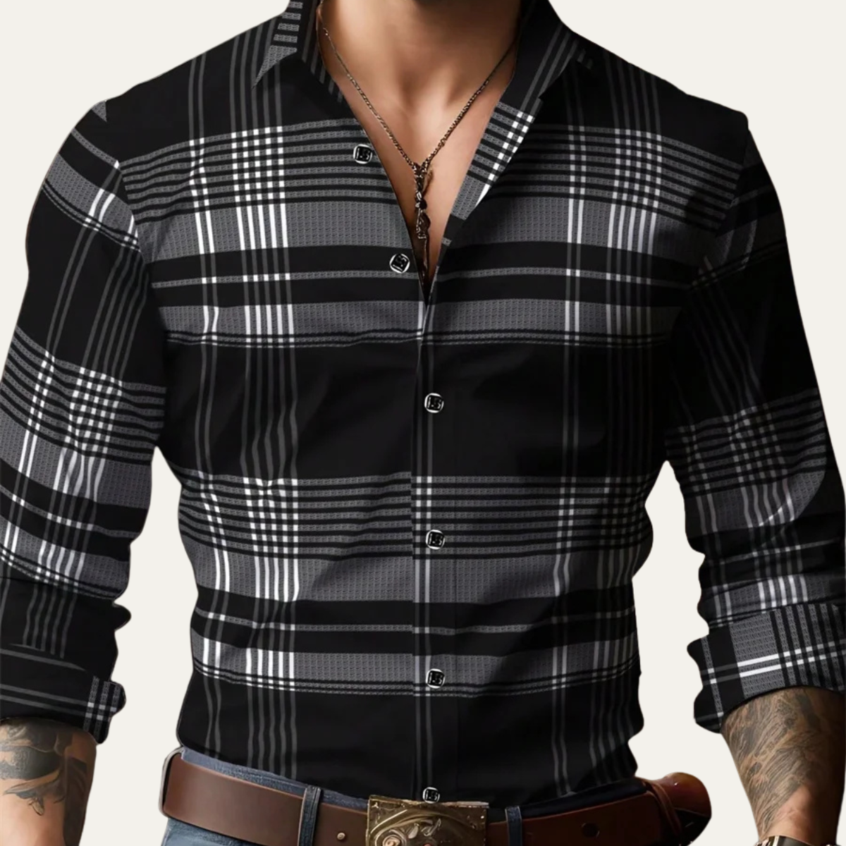 The Ashridge Men’s Classic Plaid Button-Down Casual Shirt