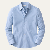 The Redfield Men’s Italian Collar Button Up Shirt — Light Blue