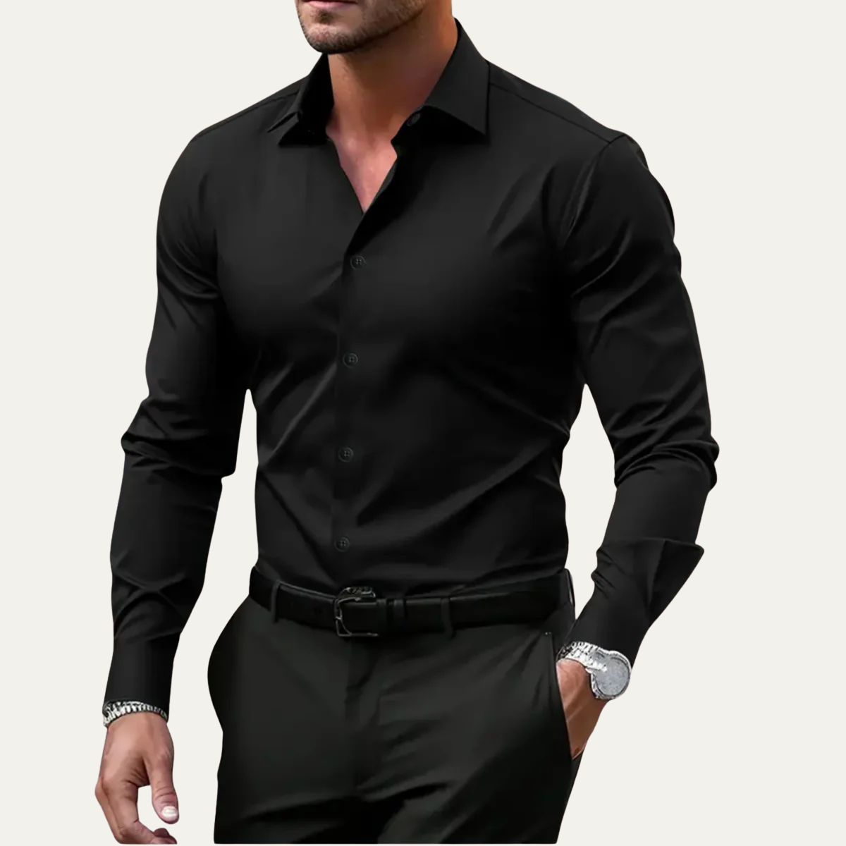The Hawthorne Men’s Stretch Button Up Slim Fit Dress Shirt