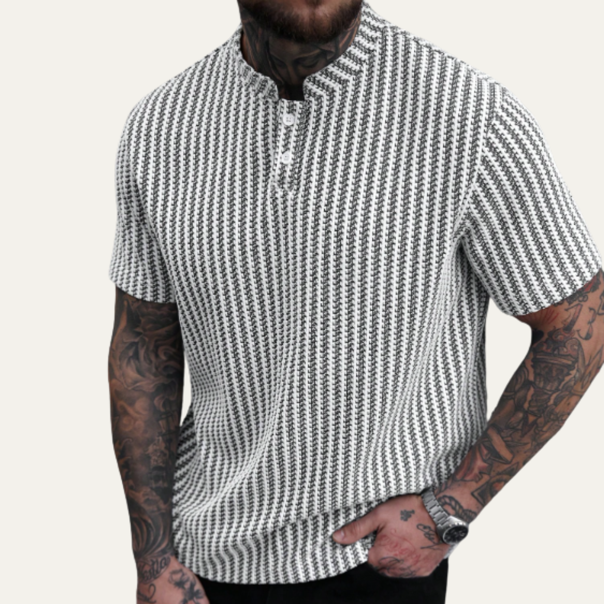 The Windlawn Men’s Casual Textured Summer Polo Shirt