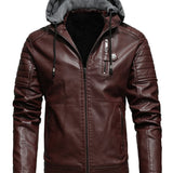 Matej | Padded Hooded Jacket with Leather-Look Finish