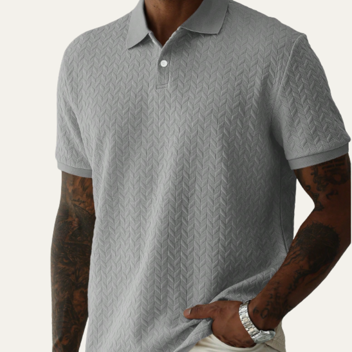 The Windlawn Men’s Casual Textured Summer Polo Shirt