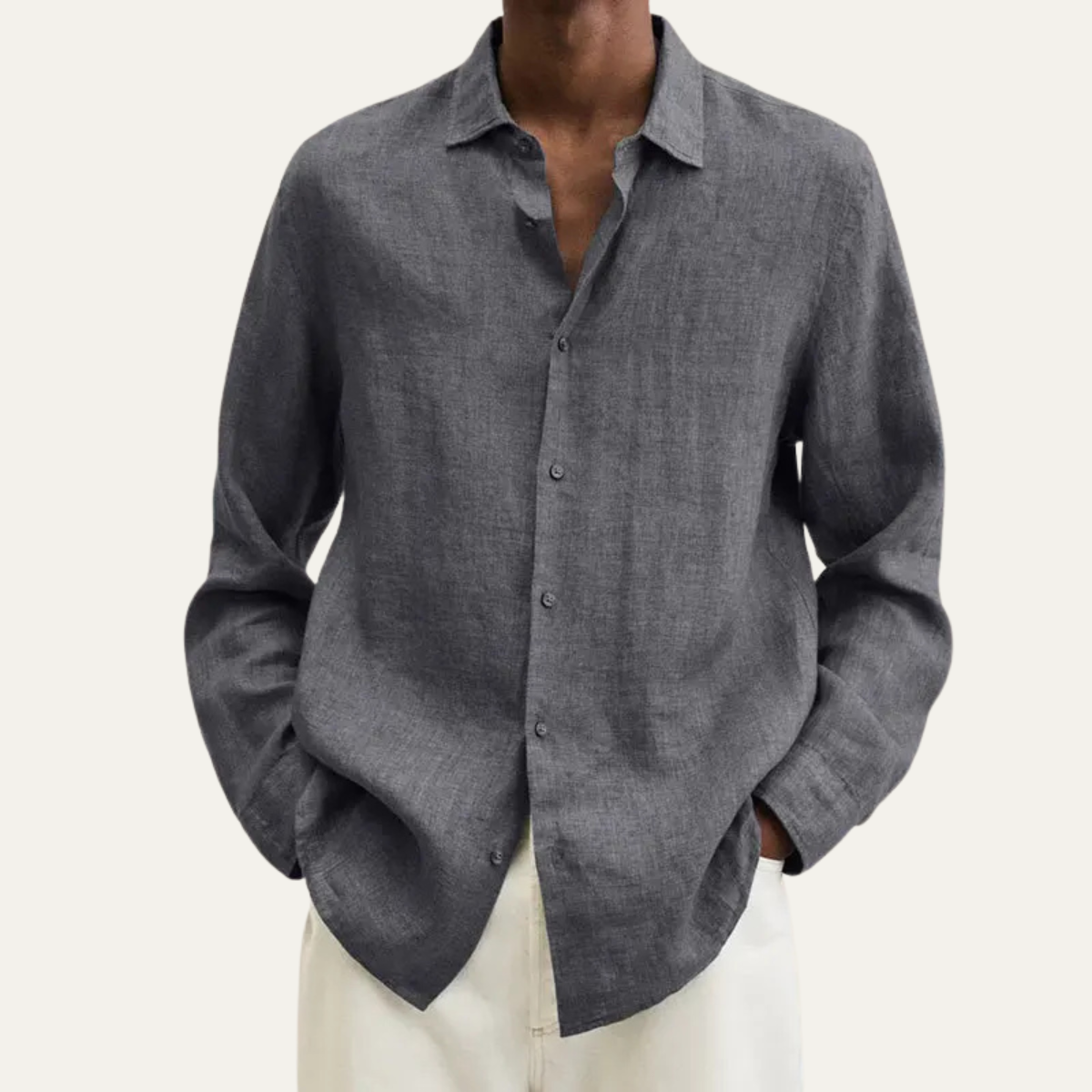 The Ridgecrest Men’s Casual Linen Button Down Long Sleeve Shirt