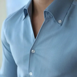 The Redfield Men’s Italian Collar Button Up Shirt — Light Blue