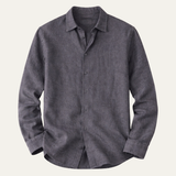 The Cedar Ridge Hill Men’s Trendy Loose Fit Linen Button-Up Shirt