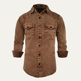 The Belleford Men’s Vintage Washed Denim Workwear Shirt