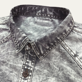 The Fairbrook Men’s Light Grey Vintage Tie Dye Denim Shirt