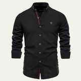 The Oakrun Men’s Slim Fit Stand Collar Business Shirt