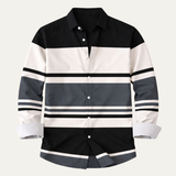 The Glenpark Men’s Modern Colour Block Striped Trendy Shirt
