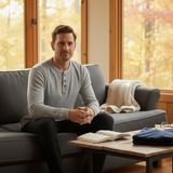 The Glenhurst Park Men’s Slim Fit Thermal Cotton Waffle Knit Henley Shirt