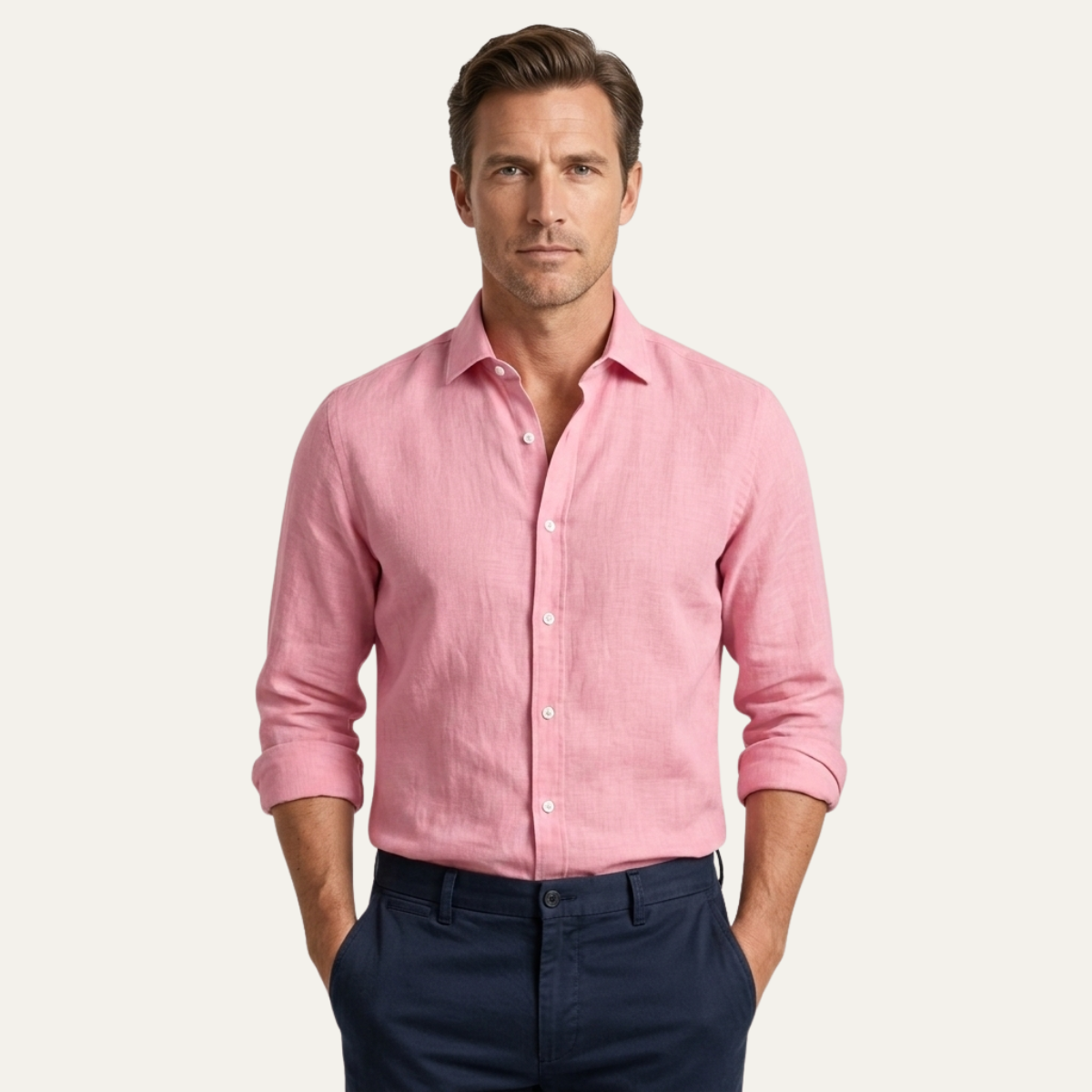 The Brookfall Ridge Men’s Trendy Summer Beach Linen Shirt