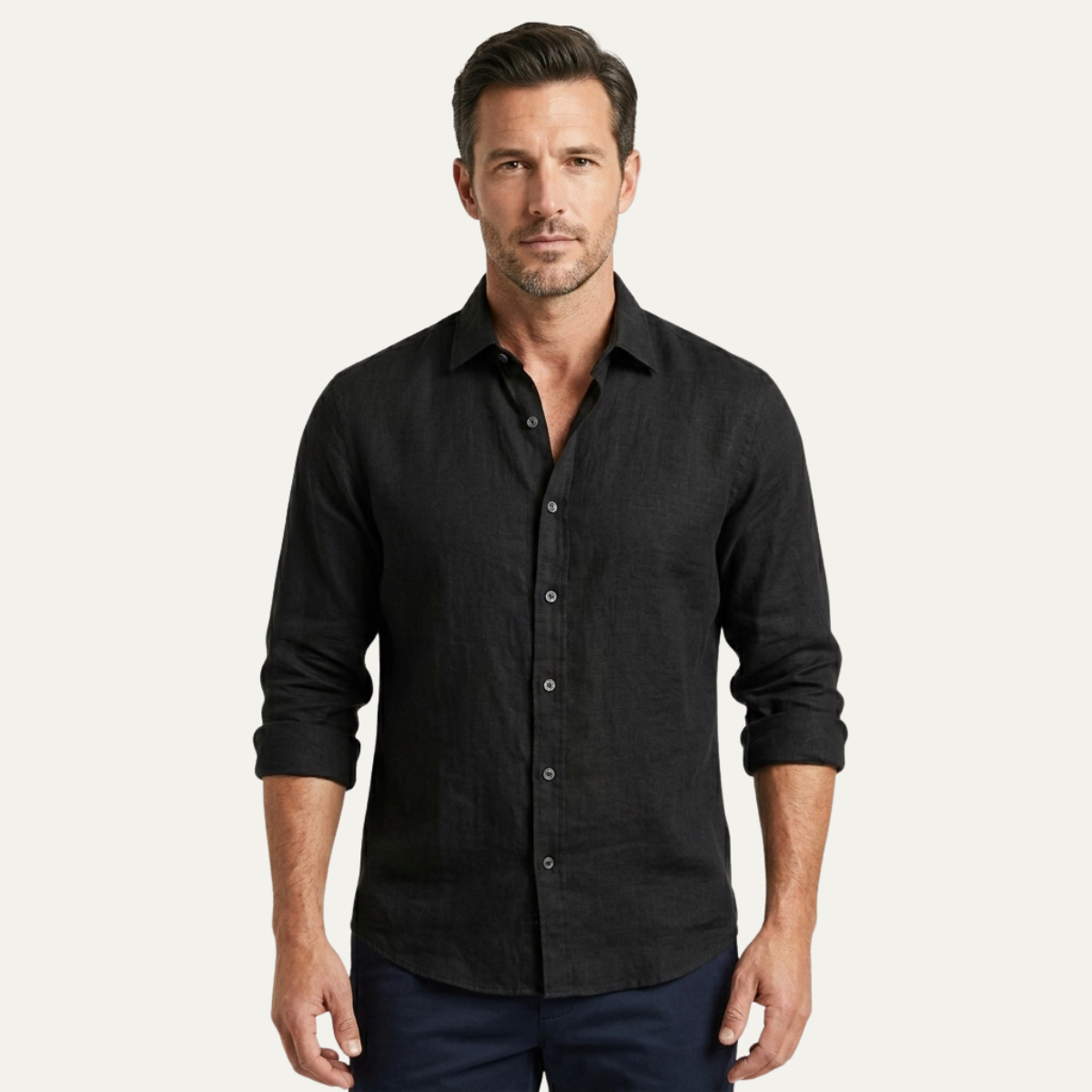 The Meadowrun Men’s Linen Trendy Button-Up Shirt