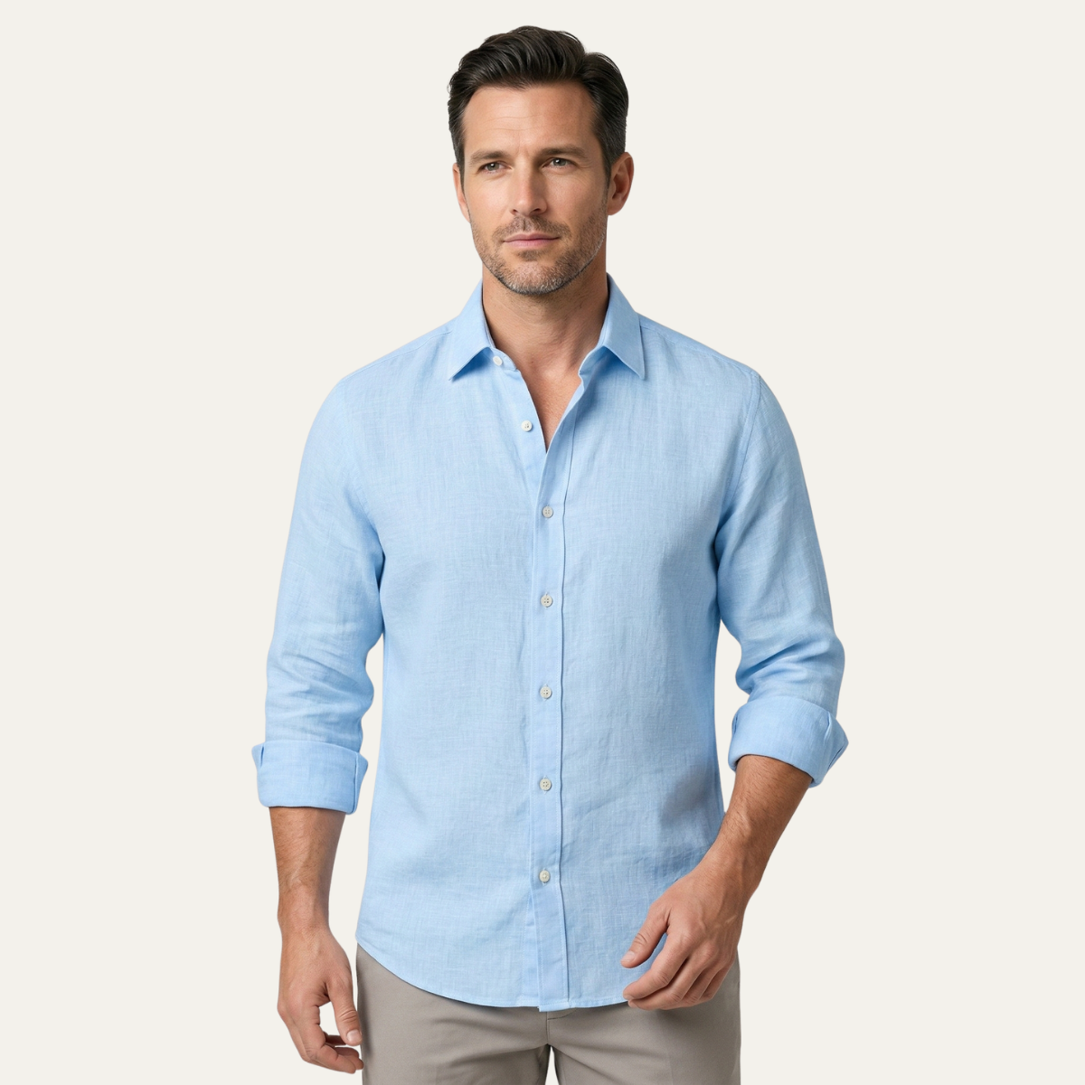 The Glenpark Ridge Men’s Linen Casual Button-Up Shirt