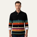 The Glenpark Men’s Modern Colour Block Striped Trendy Shirt