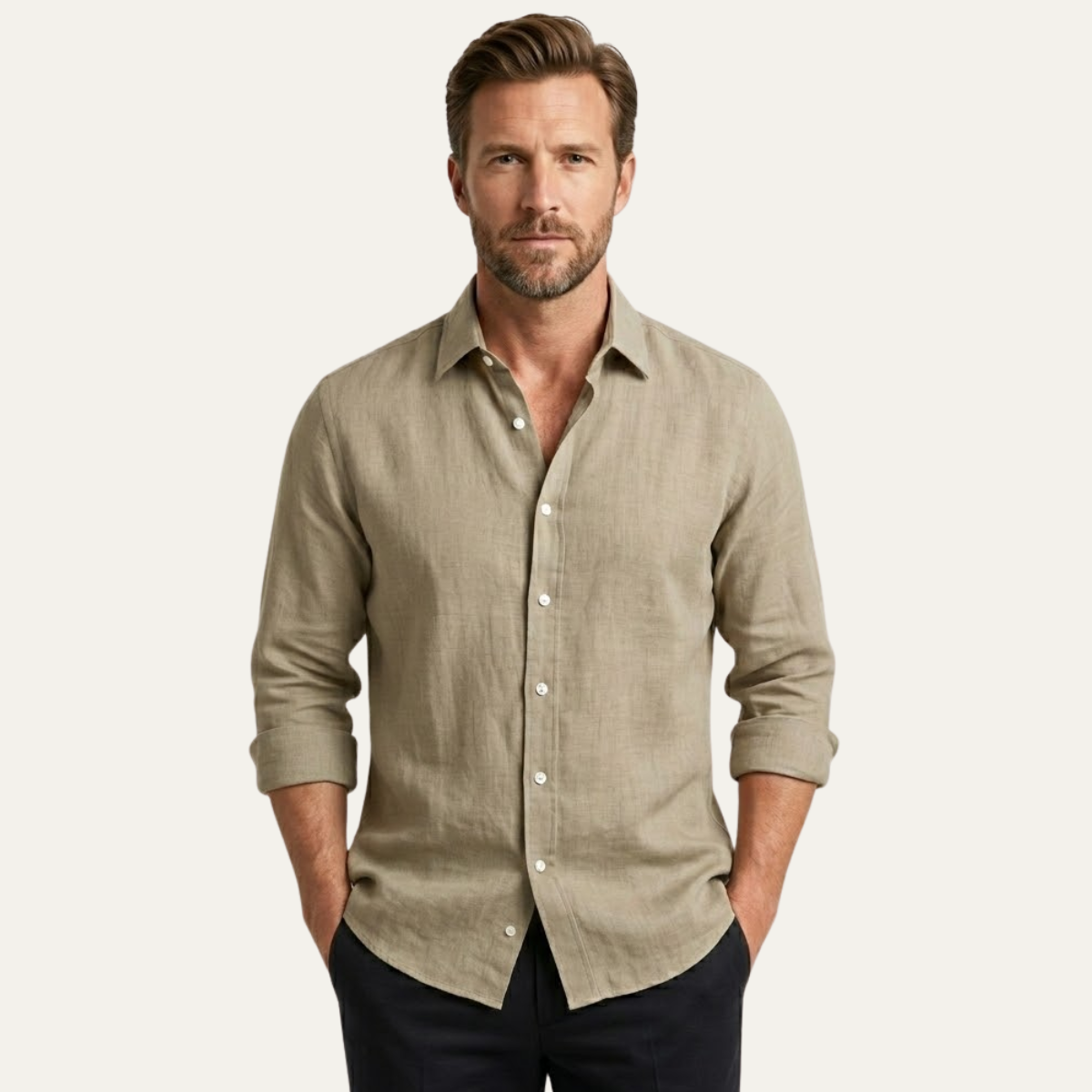 The Willowfield Ridge Men’s Linen Casual Button-Up Shirt