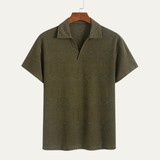 The Maplewood Ridge Men’s V Neck Breathable Knitted Polo Shirt
