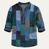 The Cormont Men’s Multicolour Patchwork Casual Polo Shirt