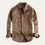 The Hillston Men’s Vintage Washed Utility Casual Shirt Jacket