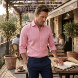 The Brookfall Ridge Men’s Trendy Summer Beach Linen Shirt