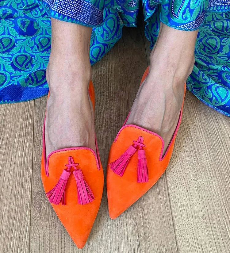 Portia - Bohemian Fringe Loafers