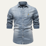 The Meadowford Men’s Slim Fit Cowboy Style Denim Shirt