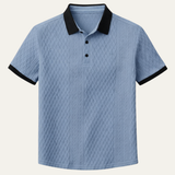 The Brookside Park Men’s Classic Textured Polo Shirt with Contrast Collar
