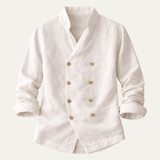 The Silverbrook Ridge Men’s Vintage Stand Collar Double Breasted Shirt