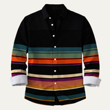 The Glenpark Men’s Modern Colour Block Striped Trendy Shirt