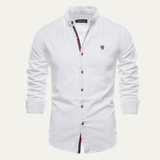The Pineview Ridge Men’s Slim Fit Stand Collar Casual Shirt