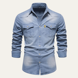 The Roseland Men’s Trendy Slim Fit  Stand Collar Cotton Shirt