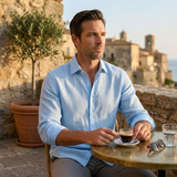 The Glenpark Ridge Men’s Linen Casual Button-Up Shirt