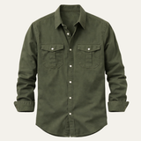 The Brookwater Men’s Retro Solid Button-Up Shirt