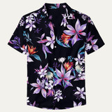 The Silverfield Men’s Lightweight Tropical Coconut Print Hawaiian Beach Shirt