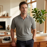The Brookhurst Men’s Textured Knit Polo Shirt