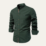 The Brookline Men’s Casual Slim Fit  Stand Collar Cotton Shirt