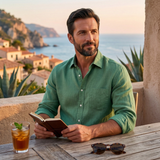 The Oakcrest Hill Men’s Casual Summer Beach Linen Shirt