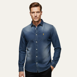 The Meadowford Men’s Slim Fit Cowboy Style Denim Shirt