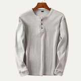 The Glenhurst Park Men’s Slim Fit Thermal Cotton Waffle Knit Henley Shirt