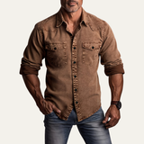 The Belleford Men’s Vintage Washed Denim Workwear Shirt