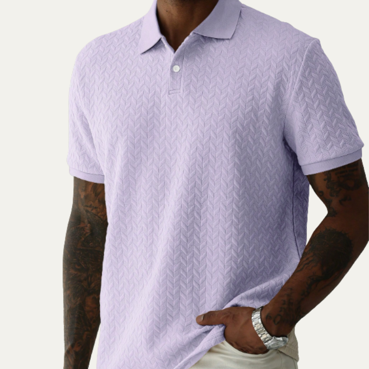 The Windlawn Men’s Casual Textured Summer Polo Shirt